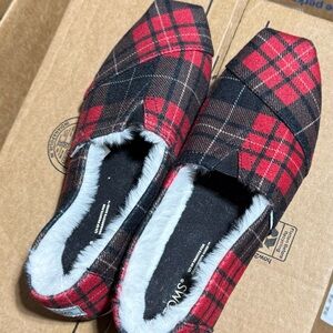 Toms Red and Black Plaid Women's Shoes